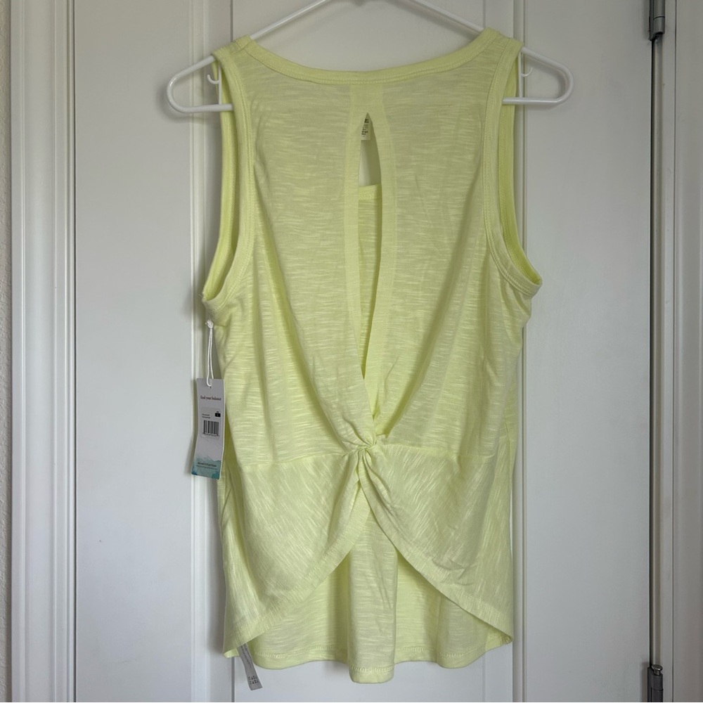 Balance Collection Women’s Split Back Young Wheat Yellow Tank NWT - Size L - Picture 4 of 7